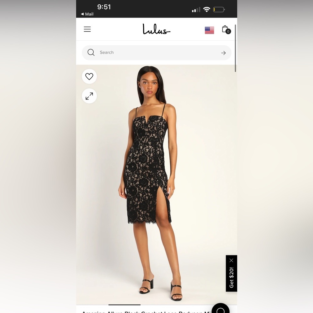 Lulus black lace cocktail dress NWT